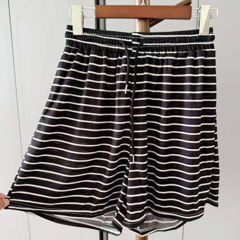 High Waist Striped Summer Sports Shorts - Slimming, Loose, Versatile, Casual Wide Leg M 40-50kg