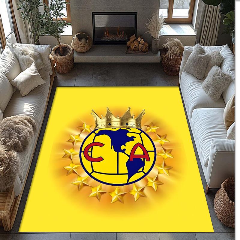 Club America Printed Crystal Velvet Area Rug, Soft Anti-Slip Water Absorbent Floor Mat for Living Room Bedroom