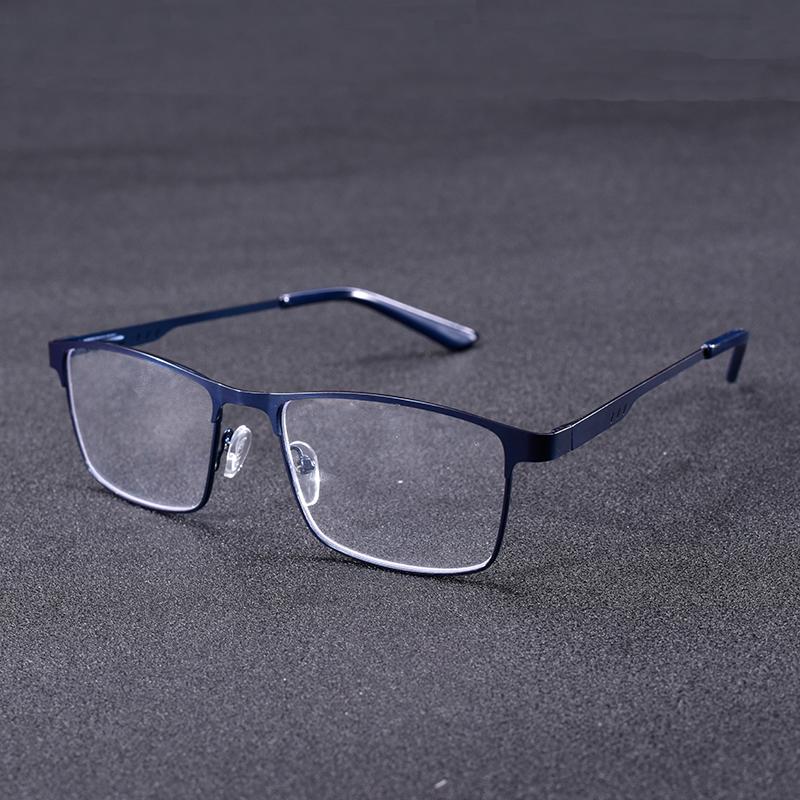 Alloy Business Reading Glasses For Men Blue Light Blocking Computer Lenses Retro Hyperopia Prescription Eyeglasses +100
