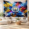 Manchester City Wall Tapestry, Soft Fabric Wall Hanging, Decorative Backdrop For Bedroom Home Wall Art