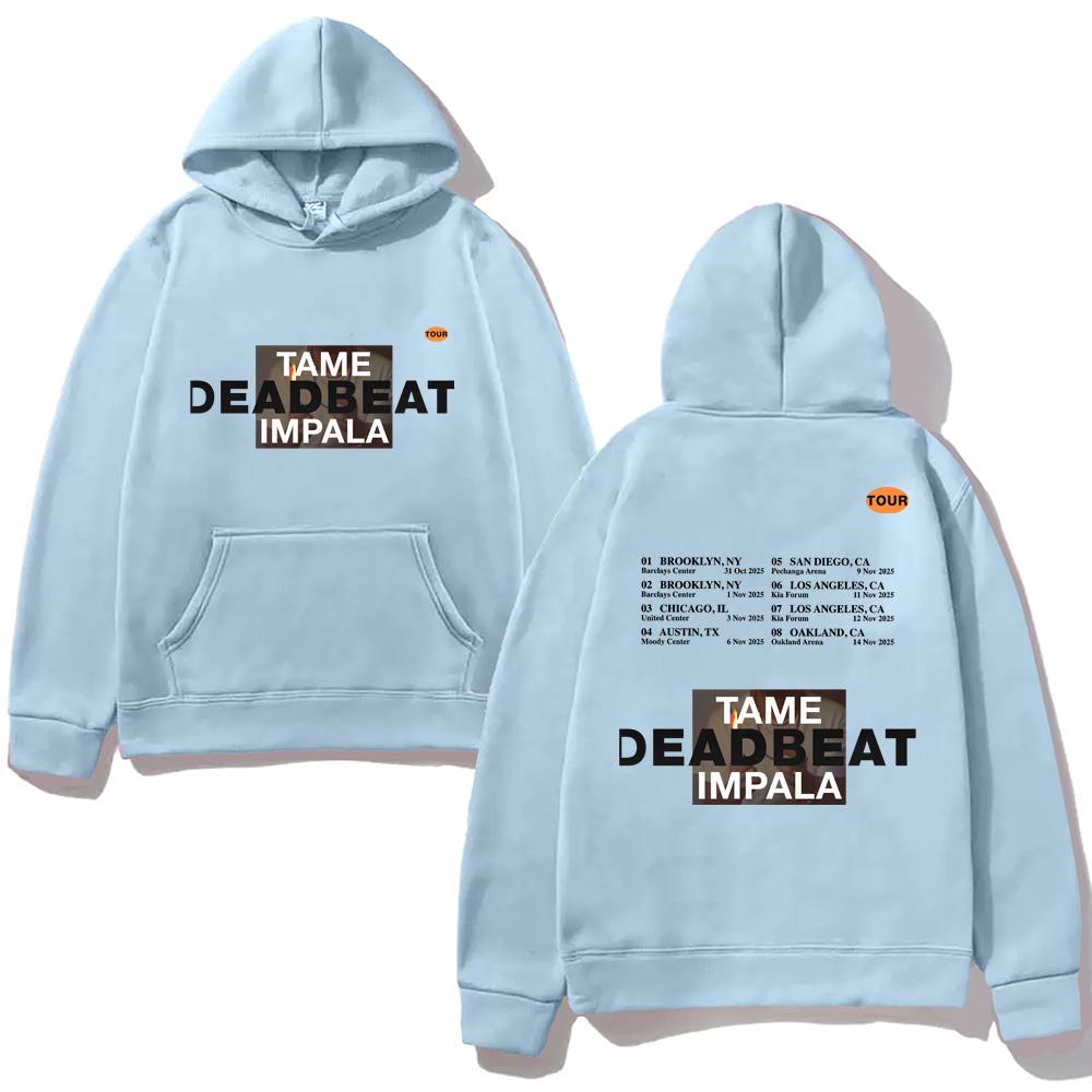Tame Impala - Deadbeat Tour 2025 Hooded Hip Hop Sweatshirt with Hooded Singer's Same Style Clothes Hooded Fashion High Quality