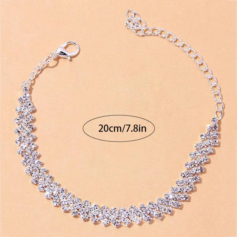 Цыганский ножной браслет неправильной формы с бриллиантами и водными бриллиантами — фото 5