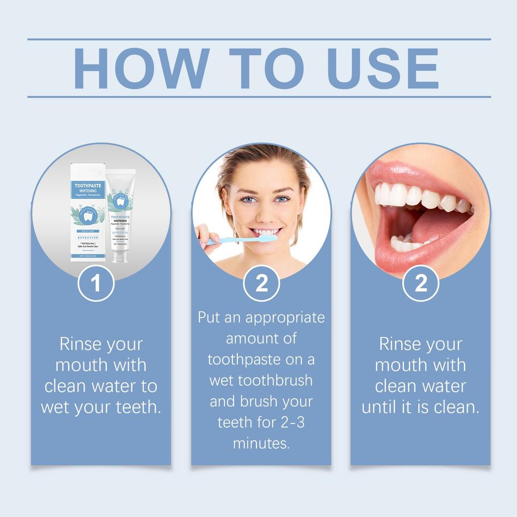 Mint Toothpaste Gently Cleans Tooth Stains Yellow Teeth Daily Oral Care