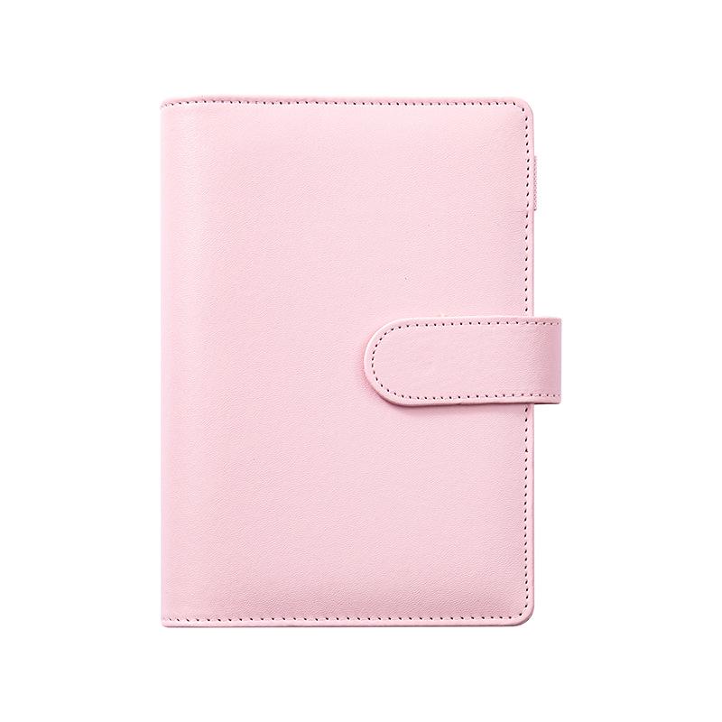 A6 Macaron PU Leather Cash Budget Book with Card Slots and Storage Clip