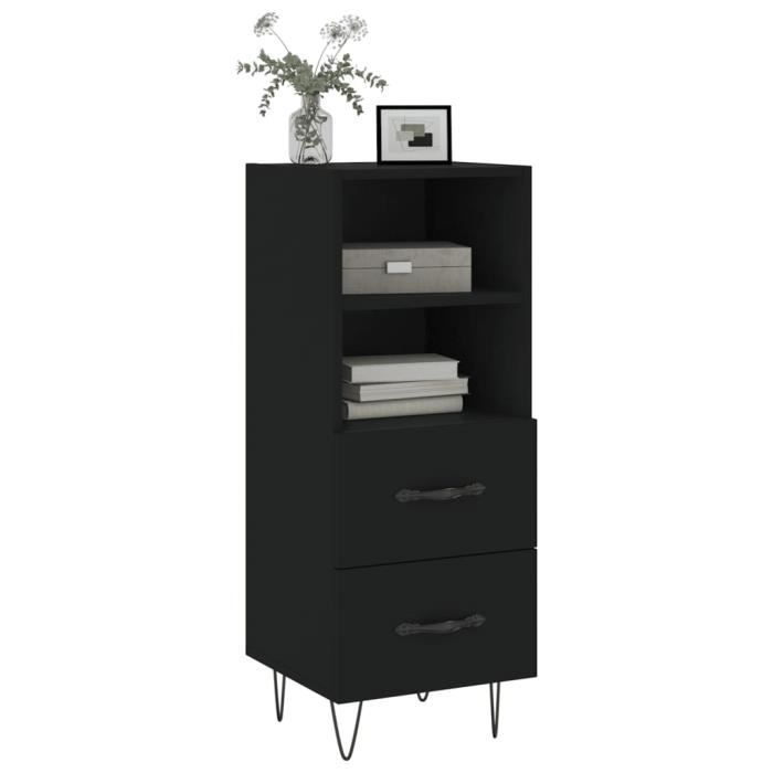 VidaXL Buffet Noir 34,5x34x90 cm Bois d'ingénierie 828661