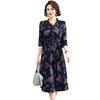 Elegant Spring/Autumn Long Dress for Middle-Aged and Elderly Women - Slimming, Fashionable, and Available In Plus Sizes