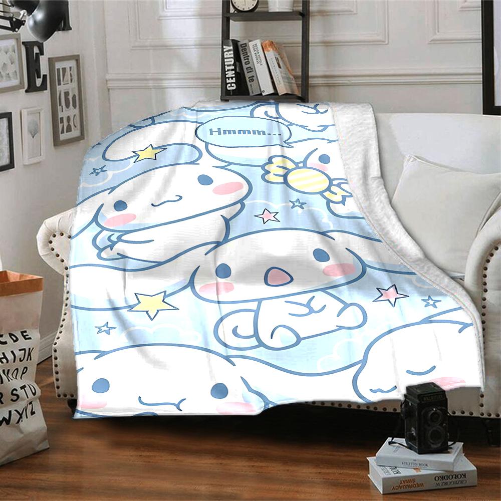 1pc Sanrio Cinnamoroll1 Blanket, Gift, for Men and Women, Soft Blanket, Good for Sofa Bed Couch Travel, Lightweight Flannel Blanket