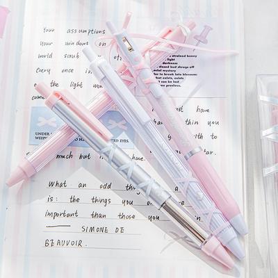 4Pcs  Simple Cute Gel Pens For Children Solid Color Ballet Series Stationery Gel Pen Writing Pen Student Supplies