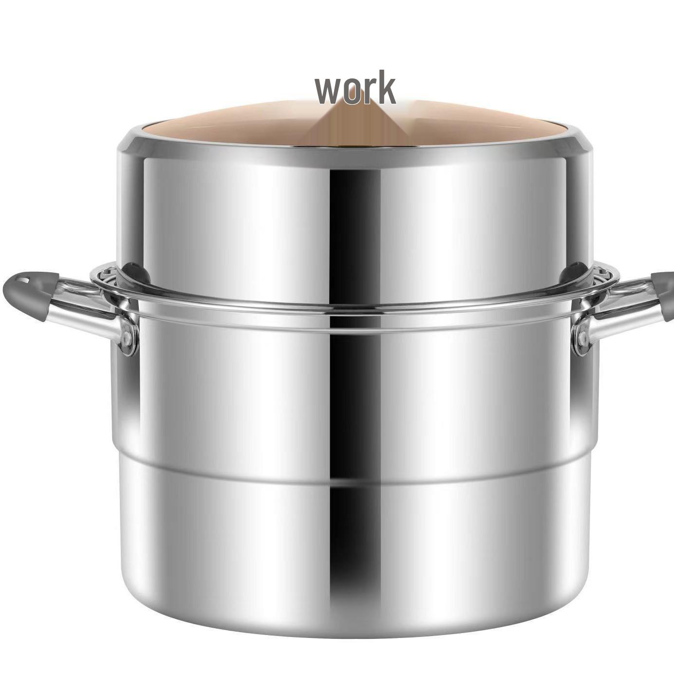 304 Stainless Steel Multi-Layer Steamer Pot with Basket 28 cm
