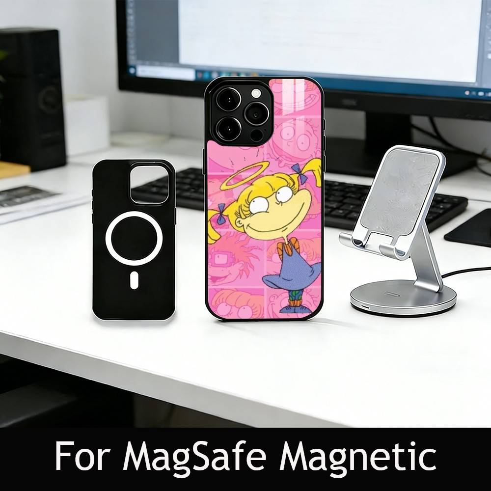 

Rugrat C-Chuckie A-Angelica Phone Case For iPhone17,16,15,14,13,12,11 Plus,Pro Magnetic For Magsafe Wireless Charging iPhone12PROMAX
