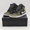 DQ8426-092 Nike Air 1 Mid Negro Verde Oliva Medio Vela Blanco (De hombre)