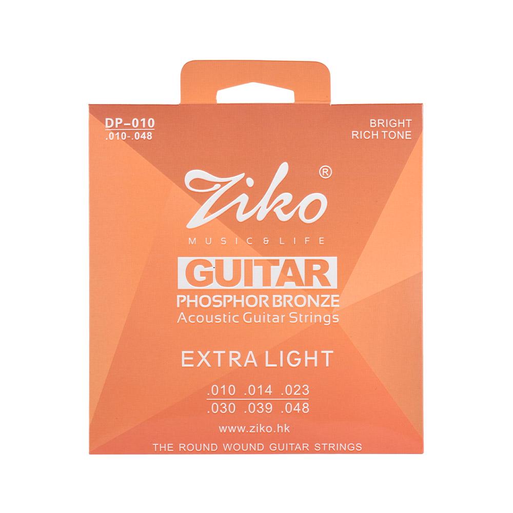 ZIKO DP 012  Light Acoustic Guitar Strings Hexagon Alloy Wire Phosphor Bronze Wound Corrosion Resistant 6 Strings Set