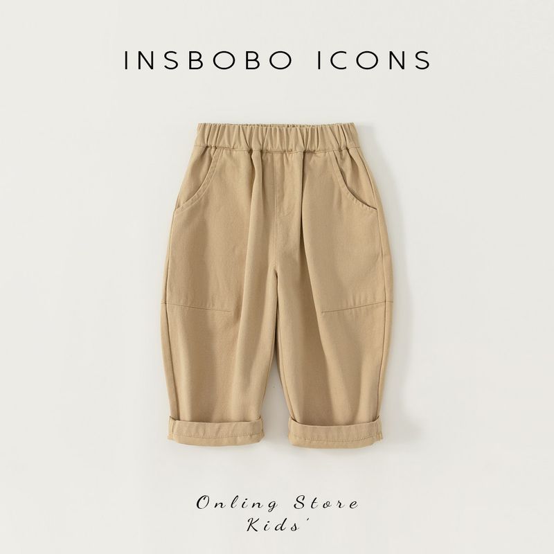 Insbobo Black Casual Pants Children Autumn Workwear Kakh 90
