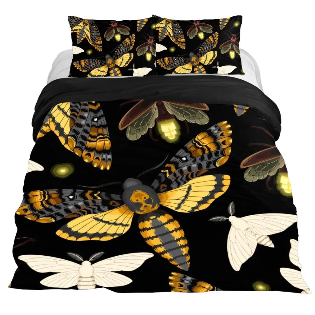 Lucifer Morningstar Satanic Duvet Cover Set Satanic Bedding Set Full Size Queen Size,Gothic Skull Bedspreads Comforter Cover Set