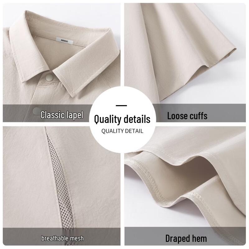 MINISO Men's American Style Mesh Breathable Short Sleeve Shirt
