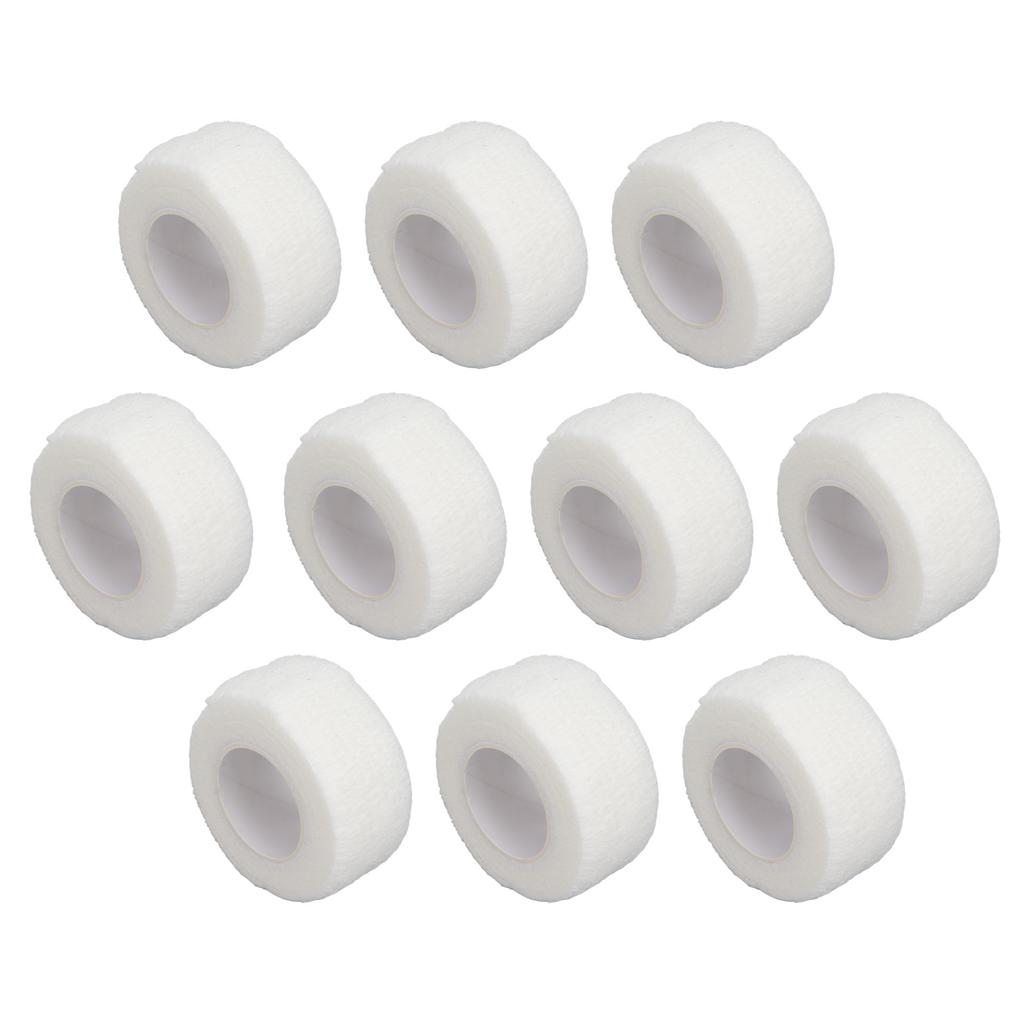 10 rolos de 1 polegada x 2 jardas, fita adesiva autoadesiva respirável, elástica e coesiva para escrita