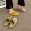 Breathable Hollow Soft Bottom Boken Baotou Half Slippers Women's Outer Wear Pig Cage 2025 Spring New Retro Ugly Boken Tide