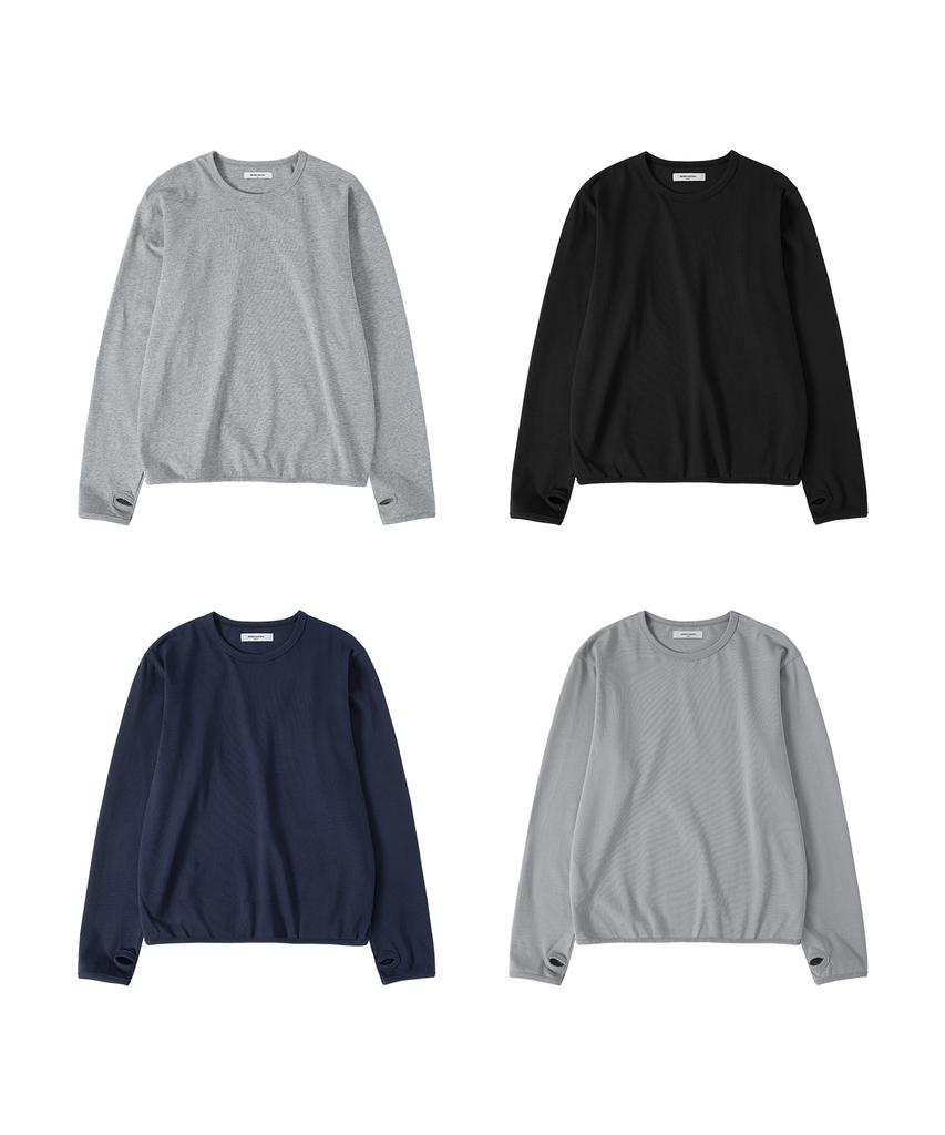 BRENSON [Cooling] Slick Fingerhole Round Long Sleeve ( 4 Colors )