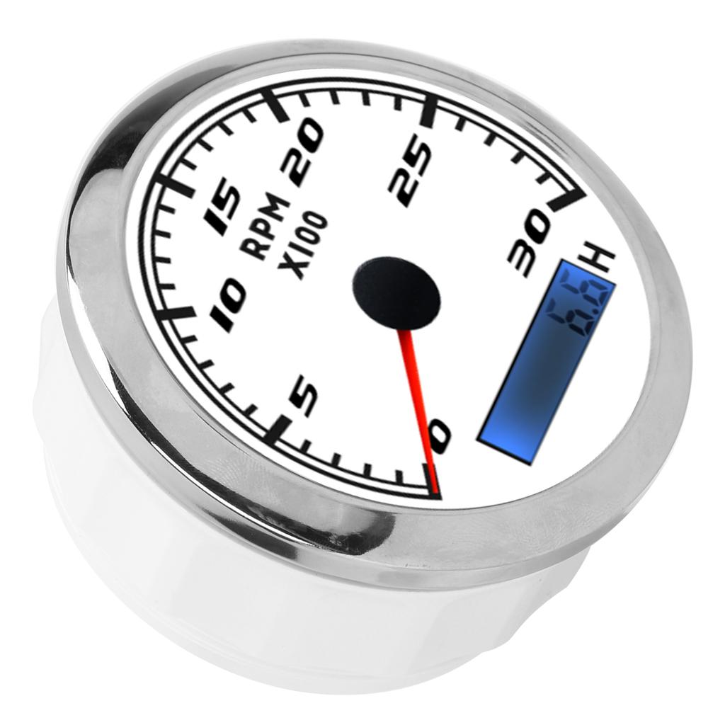 85mm Zeiger Drehzahlmesser RPM Tacho IP67 Edelstahl   für Auto Boot Marine