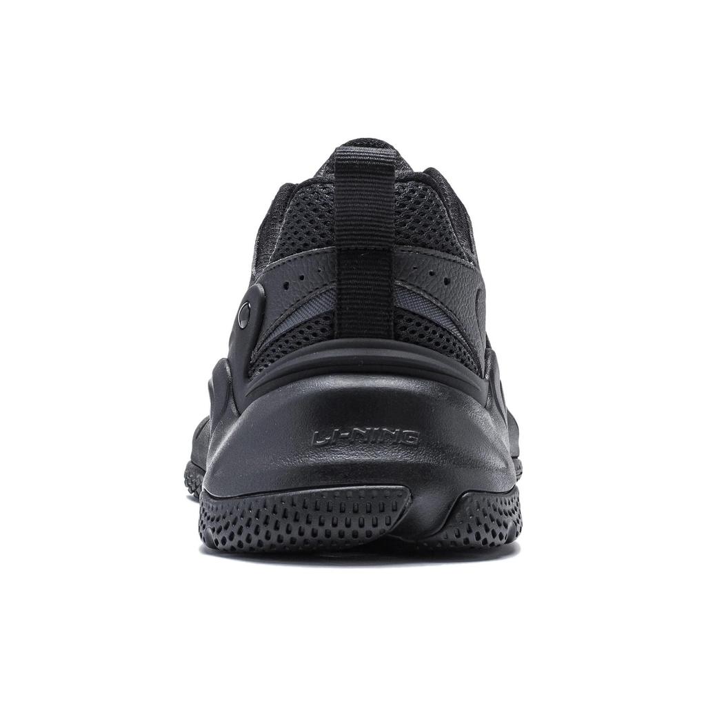 Li Ning Creamy Versatile Retro Dad Shoes Thick Sole Height Increasing Shock Absorption Support Wear Resistant Non Slip Low Top Casual Shoes AGCT392-2