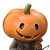 Pumpkin Head Scarecrow Figurine Fishing Scarecrow Sculpture Halloween Decor Pumpkin Statue for Fish Tank Aquarium Pond