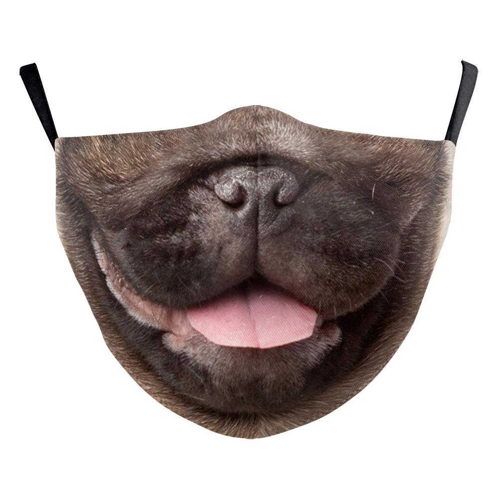 Animal Puppy Funny Mouth Anti-Haze Dustproof Adult Digital Print Protective Mask