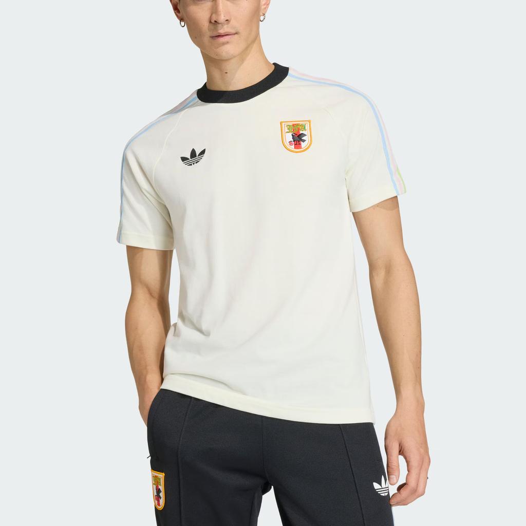 Adidas Originals Japan Retro Football Casual Culture Slim Fit Knitted Crew Neck Short Sleeve T-Shirt Men Tops KA9336