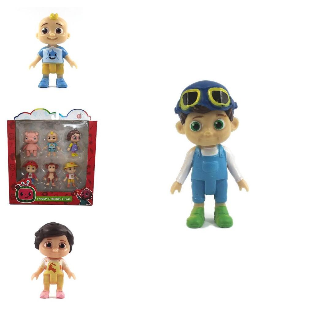 חבילת 6 דמויות חברים משפחת קוקומלון חמודות, סט משחק דמות ג'יי, צעצוע מיניאטורות