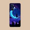 Luna Moon Cat Mobile Phone Case for OPPO Reno 14 13 12 11 10 9 8 7 6 5 F T Pro 5G Colorful Printing Cover Cover Pretty Luxury