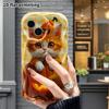 Phone Case: 2D Flat, Suitable for iPhone 18 17 16 15 14 13 12 Pro Protective Case, Phone Decoration, Orange and White Kitten, Halloween and Christmas 