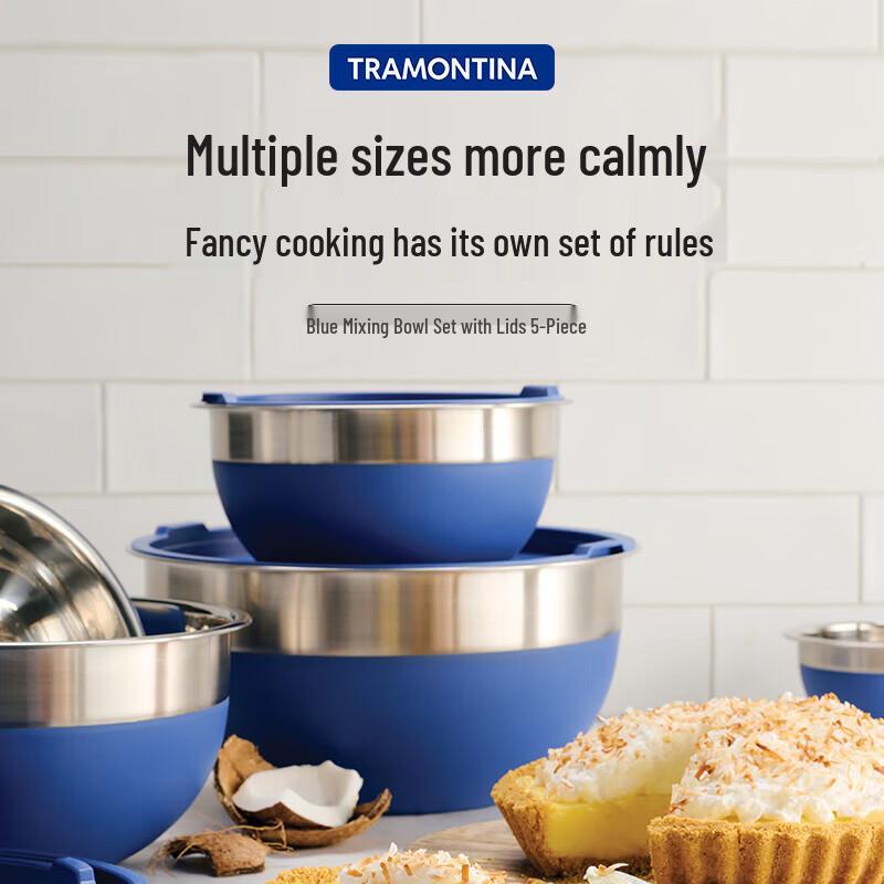 

TRAMONTINA Silicone-Coated Mixing Bowl 5-Piece Set with Whisk