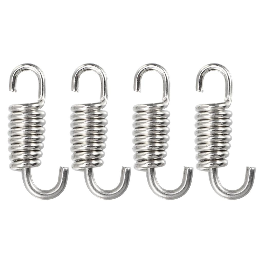 uxcell Universal Stainless Steel Muffler Exhaust Pipe Spring for Motorcycles 43mm Silver Tone 4pcs