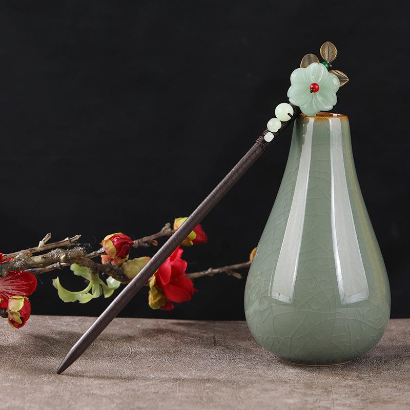 Retro Walking Hairpin, Ancient Hanfu Fringed Headdress, Hairpin, Court Classical Disc Hair, Wooden Hairpin, Hair Accessories