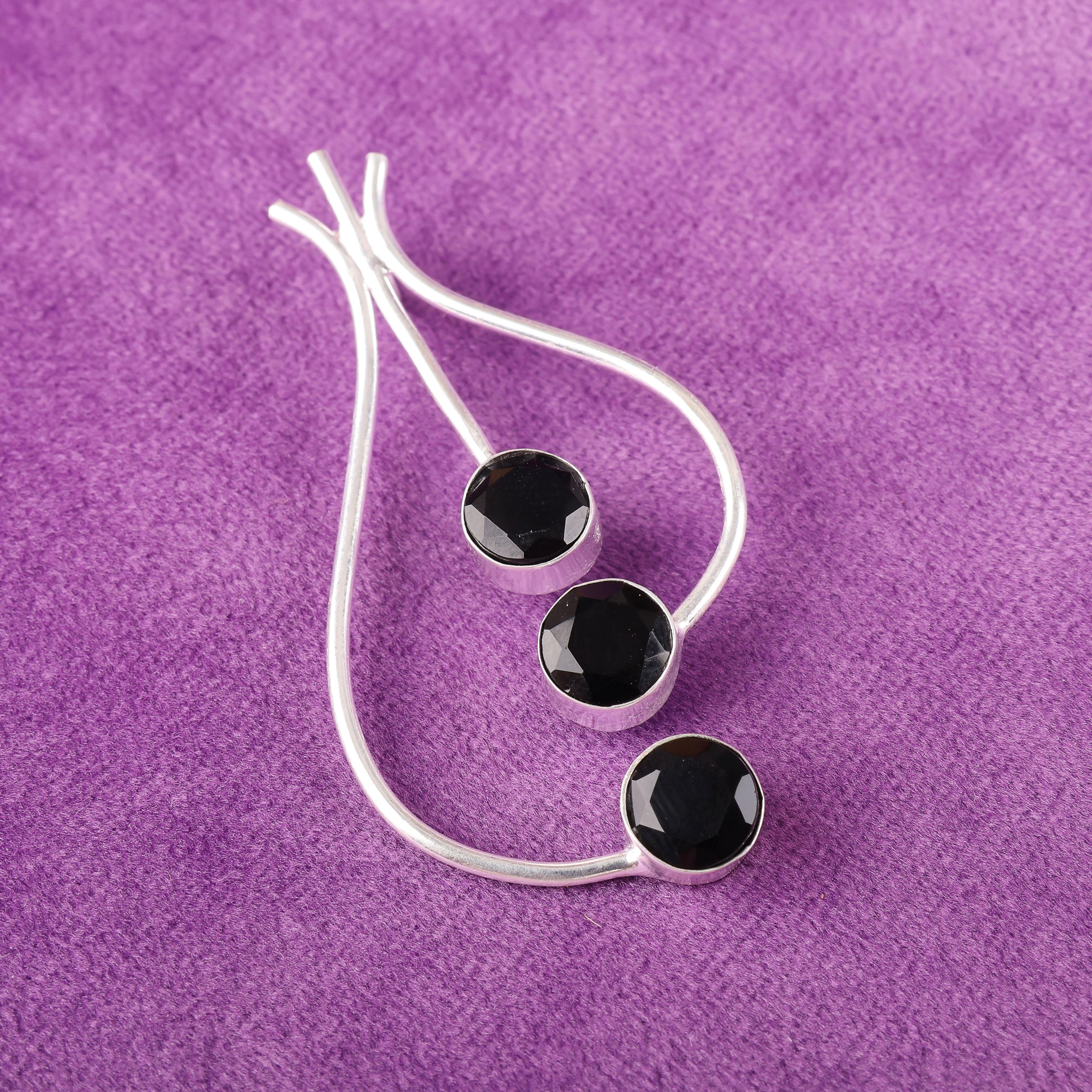 

Кулон из черного оникса из серебра 925 пробы, кулон с драгоценным камнем ручной работы на День памяти 2.2 Inches чёрный