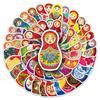 50 Stück Russische Matroschka Puppen Cartoon Matryoshka Wasserdichte Dekorationsaufkleber