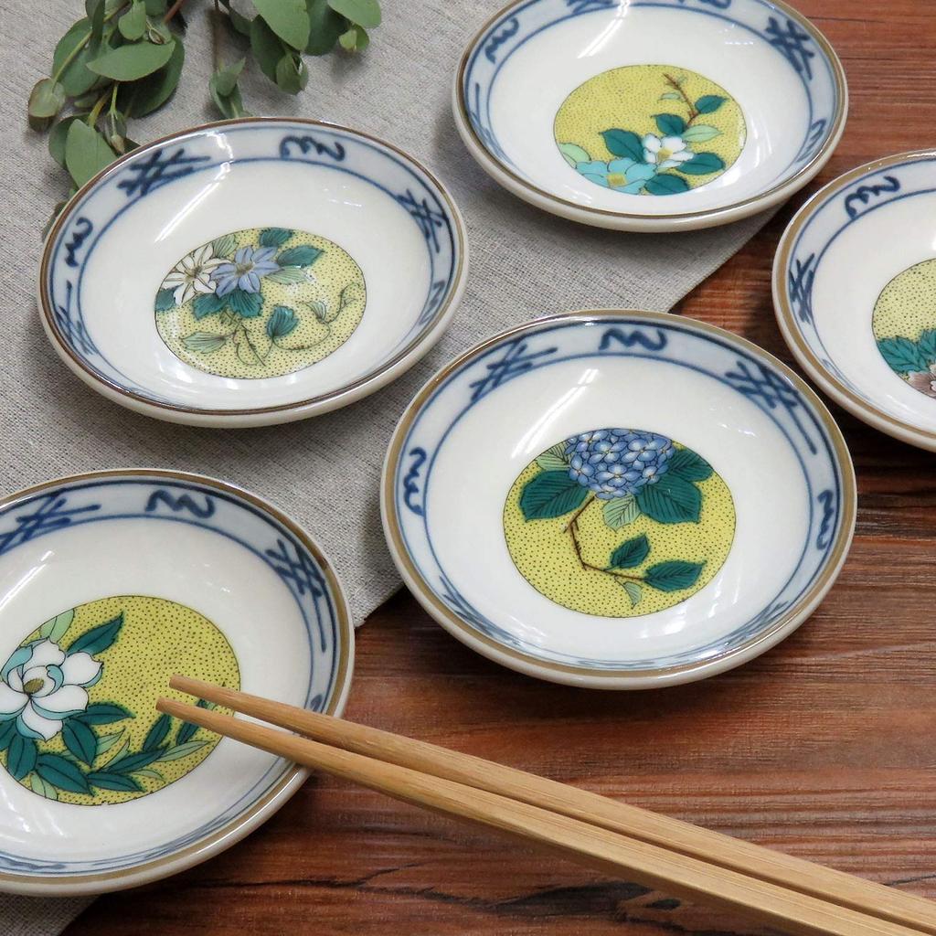 Waza No Kura Plate Set, Stylish Kutani Ware Small Plates, Set of 5, Yoshidaya Kusaka, Ceramic, Japanese Tableware, Side Plates, Made In Japan