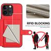 For iPhone 15 Pro Max Case RFID Blocking Card Holder Kickstand TPU + PU Leather Phone Back Cover