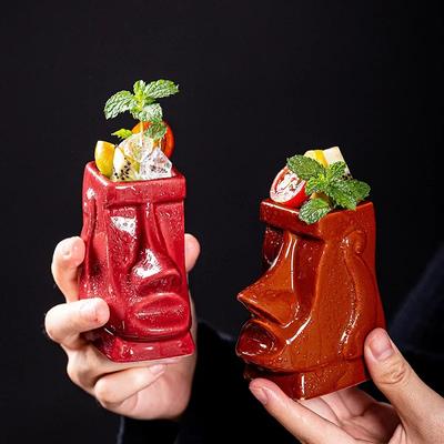 100ml Tiki Mug Ceramic Hawaii Style Cocktail Cup Creative Tiki Cups Home Decor Creative Funny Cup Beer Beverage Mug Luxury Gifts