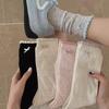 Floral Bowed Socks - Women's Mid-length Socks. Spring/Summer Lightweight Open-patterned Pile Socks. Summer Stockings.