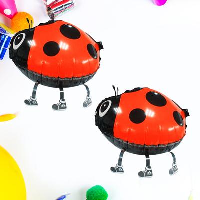 2 Pezzi Palloncino Coccinella Animale che Cammina Palloncini in Foil Animale Domestico Bambini Giocattolo Scarabeo Bambino