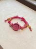 Sweet and cool rose red bracelet watch for women, light luxury, high-value, small and exquisite, fashionable quartz wristwatch.