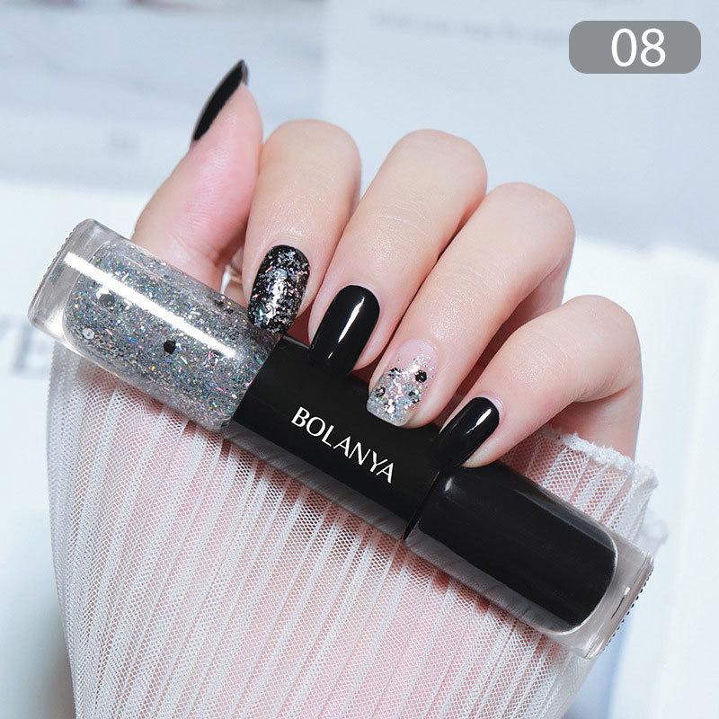 

Быстросохнущий неразрывный лак для ногтей с двумя головками, двухцветный лак для ногтей без клея для запекания 08