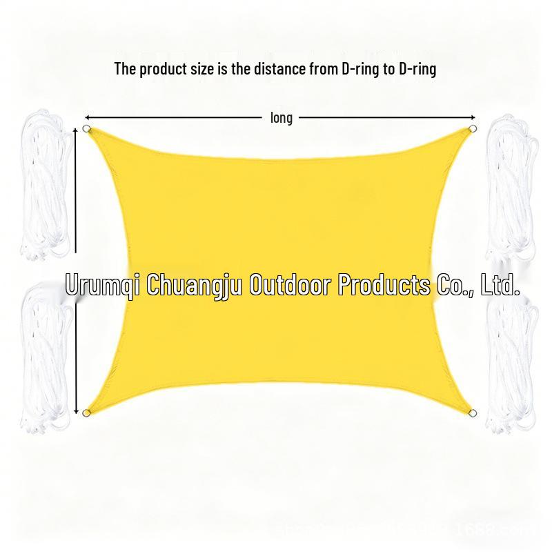 Fluorescent Yellow Triangle Sunshade Sail - Outdoor Canopy and Rain Shelter