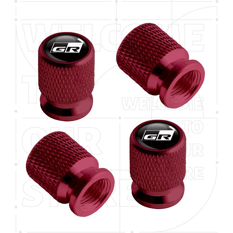 For Toyota GR Sport T Sport YARiS Hilux Camry LOGO 4pcs Car Wheel Tire Valve Aluminum Caps Tyre Stem Covers Airdust Waterproof