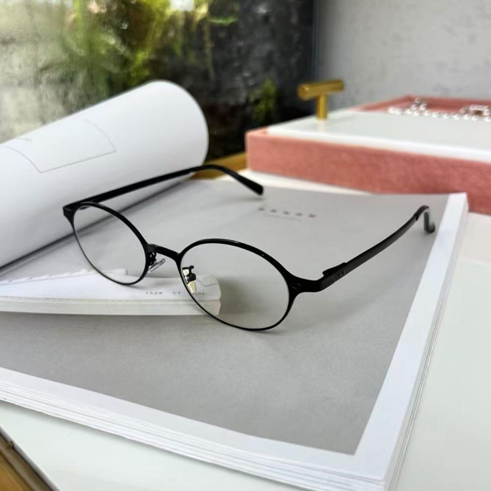 Retro Anti-blue Eyeglasses Spicy Girl Blocking Glasses Party Metal Oval Glasses  Lady