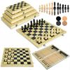 1 Set Children'S Puzzle Toys 3 In 1 Chess Board Folding Wooden Portable Chess Game Board For Adults