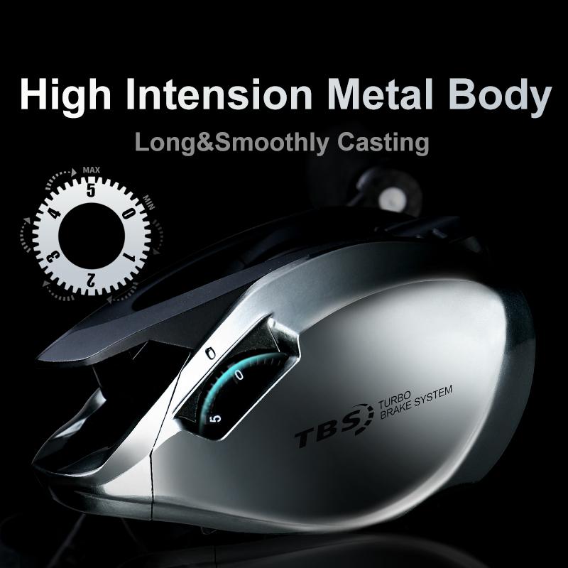 Spinning Reel Long Casting Version 7.3:1 High Ratio 5kg Drag Power 11+1 BB Magnetic Braking Baitcasting Fishing Reel Lure Reel for Fresh and Sea