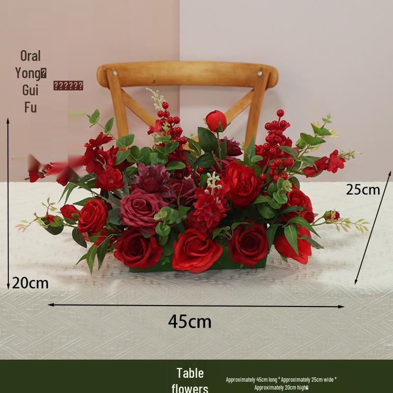 Pastorales Seidenblumenarrangement für Wohnzimmer oder Esstisch-Dekoration