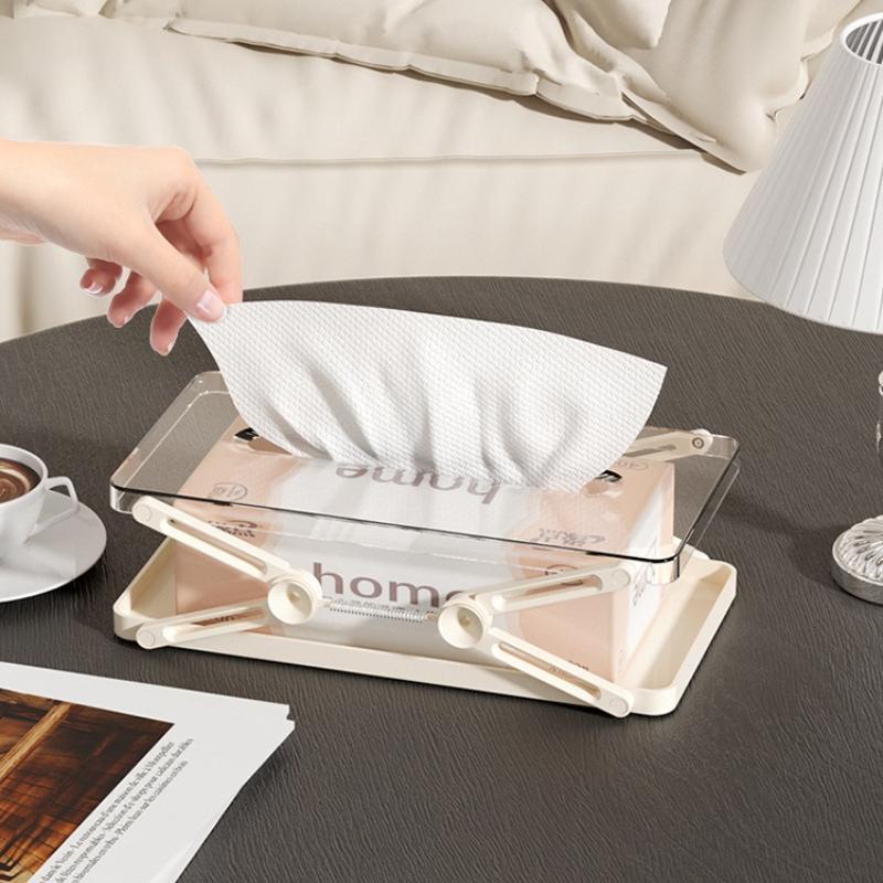 1pc Light Luxury Liftable Tissue Storage Box Creative Liftable Spring Paper Organizer Living Bedroom Dining Household Tissue Box