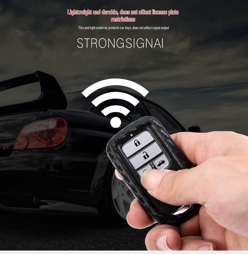 Tenth Gen Honda CR-V, Civic, Accord, Avancier Carbon Fiber-Silicone Key Protective Case